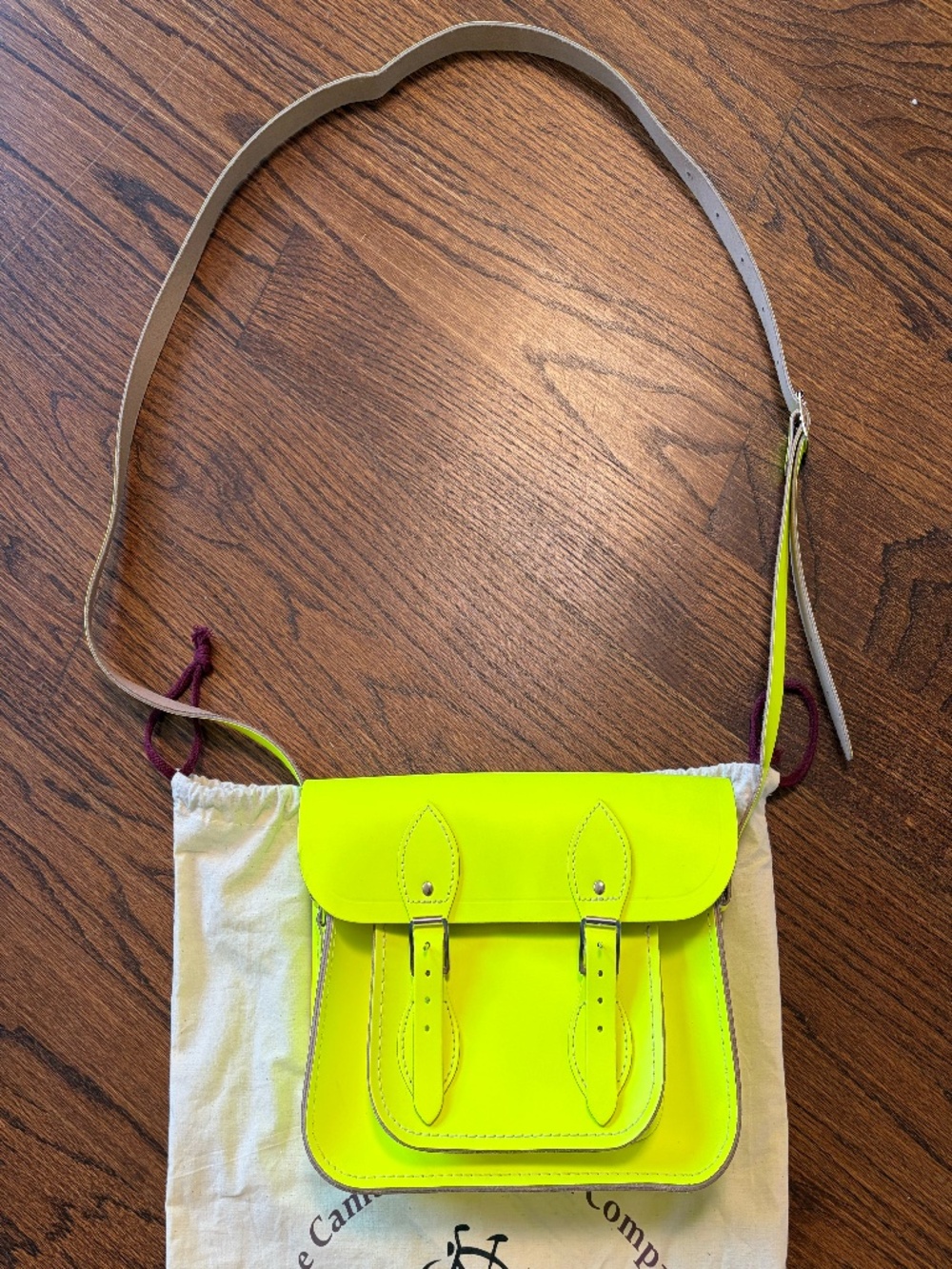 Bright yellow leather Cambridge Satchel / purse / crossbody
